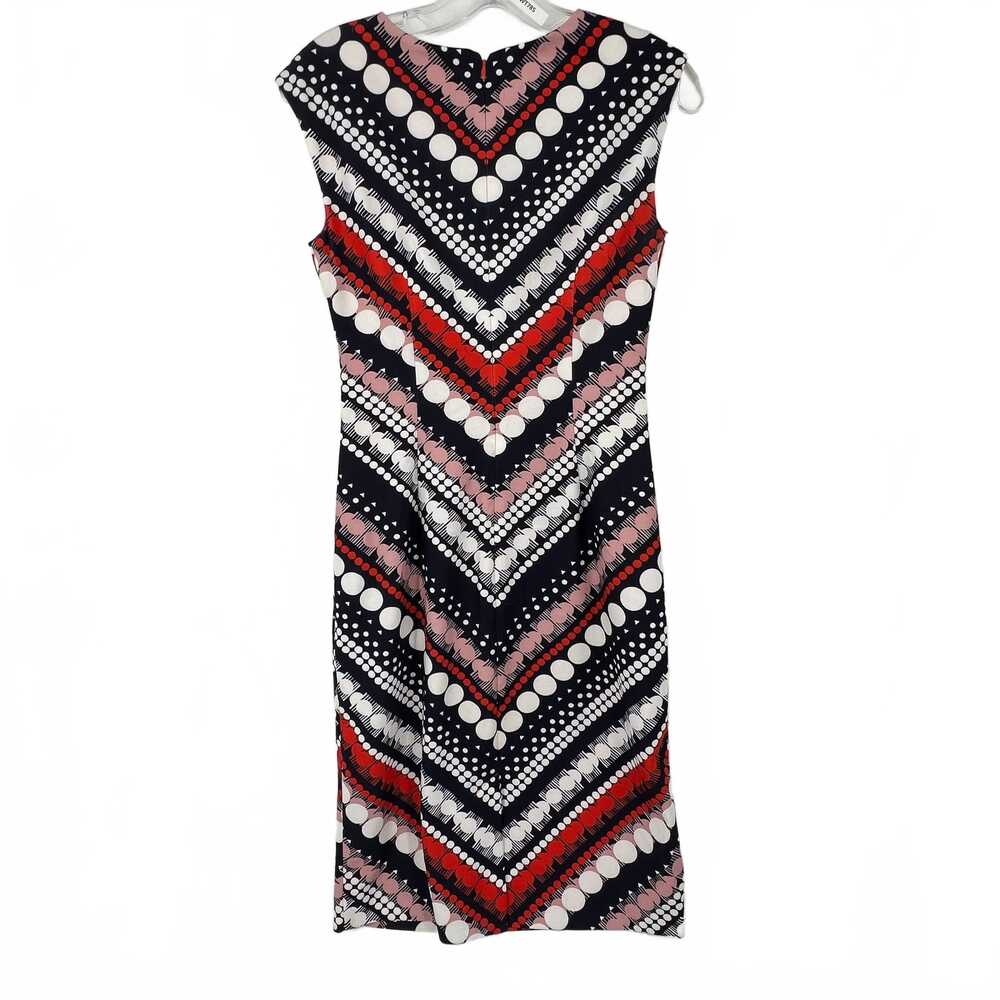 Vince Camuto Navy/White/Red Printed Dress | Midi Fit & Flare, Size 2 - Picture 2 of 10